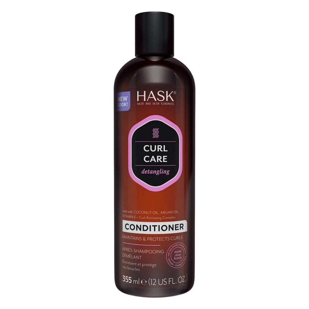 Hask Curl Care Detangling Conditioner With Coconut Oil, Argan Oil & Vitamin E For Curly Hair  - 355ml