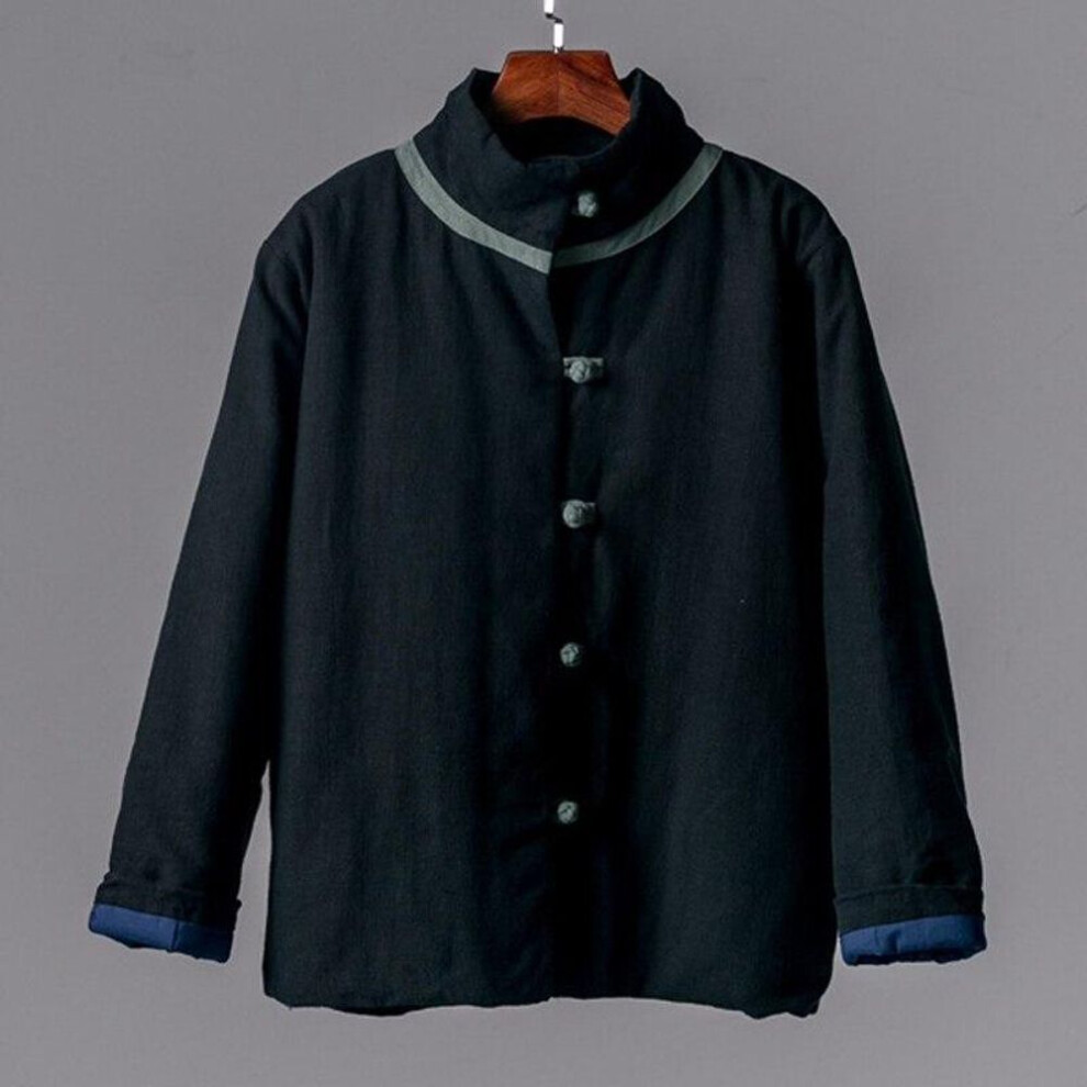 (black, One Size) Johnature Coats Stand Long Sleeve Thick Warm Clothes Spring Button Women Jackets