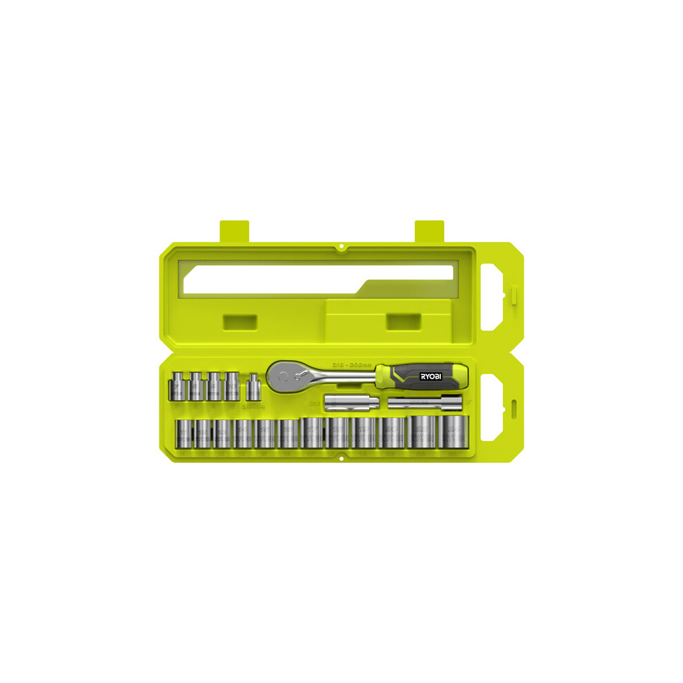Ryobi 3/8" Ratchet & Socket Set (20pc) RHRS20PC