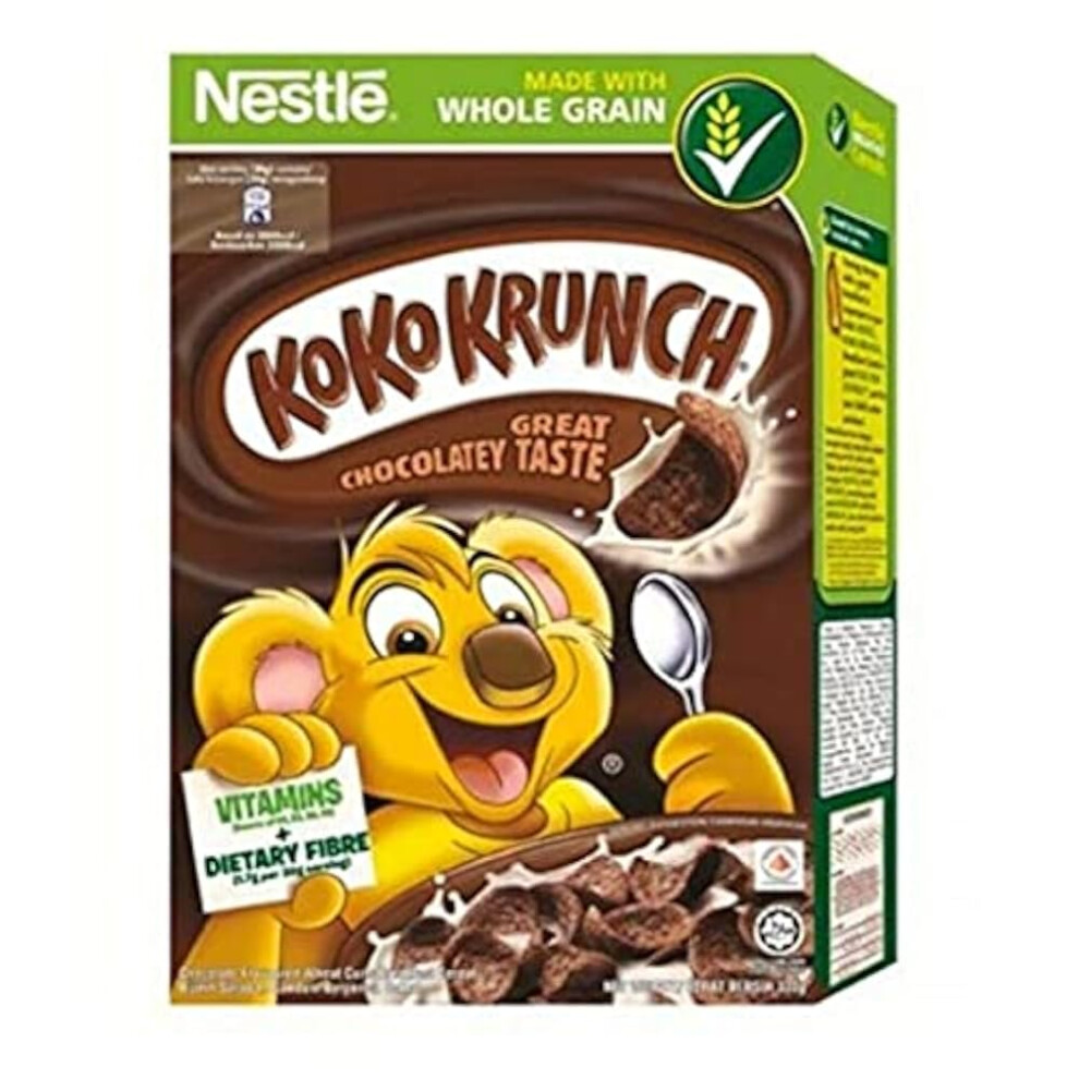 Malaysia 1 Box Nestle Koko Krunch Chocolate Wheat Curls Breakfast Cereal - 11.64oz (330g)