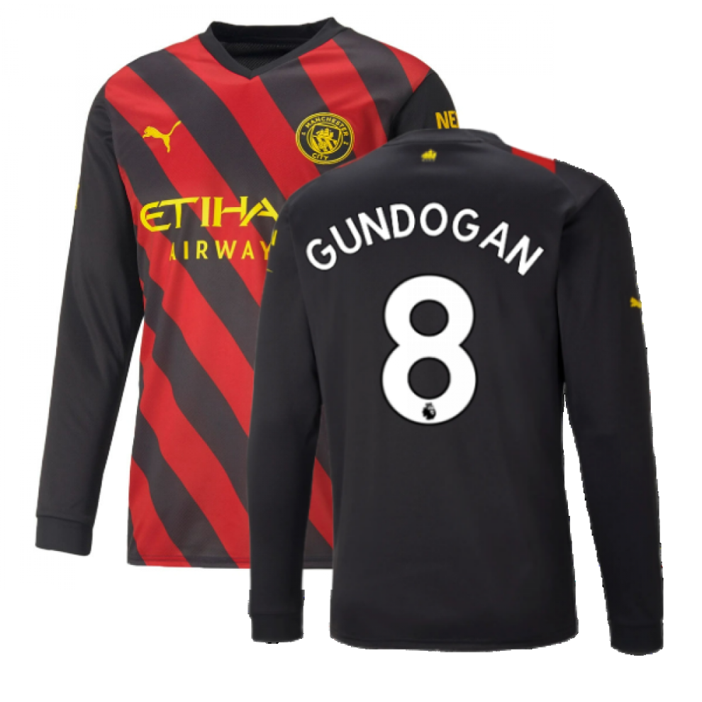 Puma (Xxl) 2022-2023 Man City Long Sleeve Away Shirt (Gundogan 8)