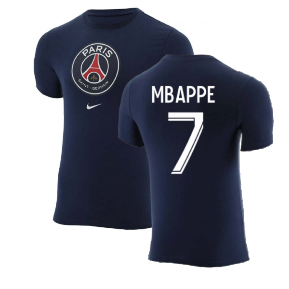 (XXL) 2022-2023 PSG Crest Tee (Navy) (MBAPPE 7)