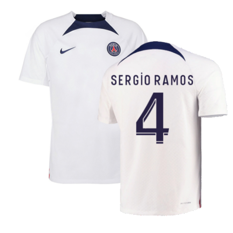 (XXL) 2022-2023 PSG Training Shirt (White) (SERGIO RAMOS 4)