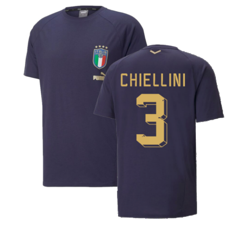 (XL) 2022-2023 Italy Coach Casuals Tee (Peacot) (CHIELLINI 3)