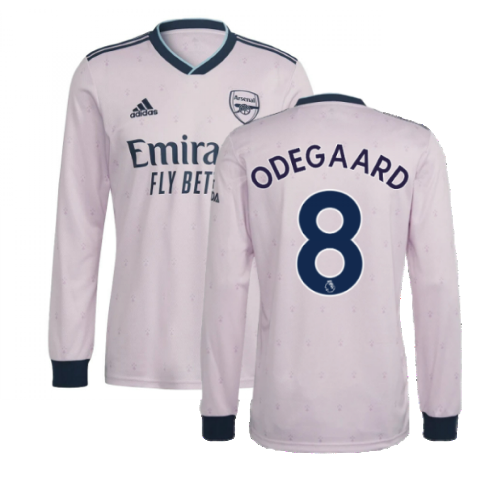 (XXL) 2022-2023 Arsenal Long Sleeve Third Shirt (ODEGAARD 8)