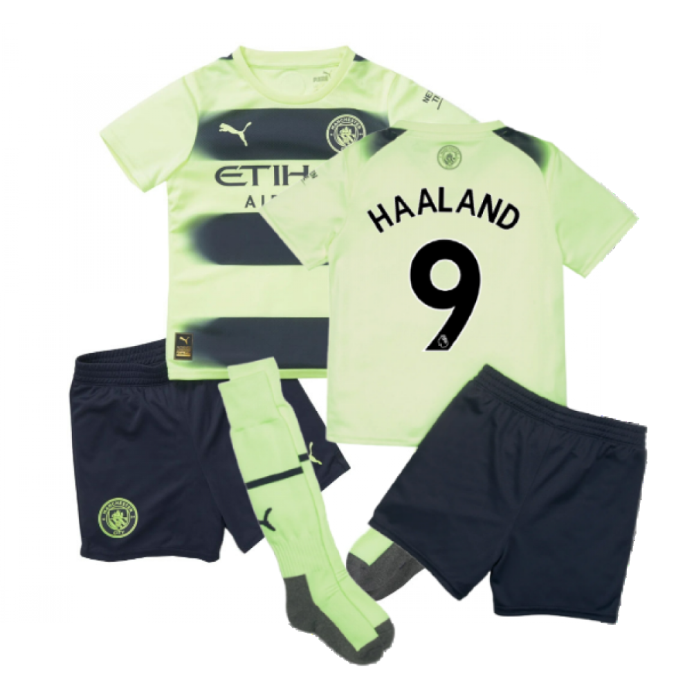 Puma (2-3 Years) 2022-2023 Man City Third Mini Kit (Haaland 9)