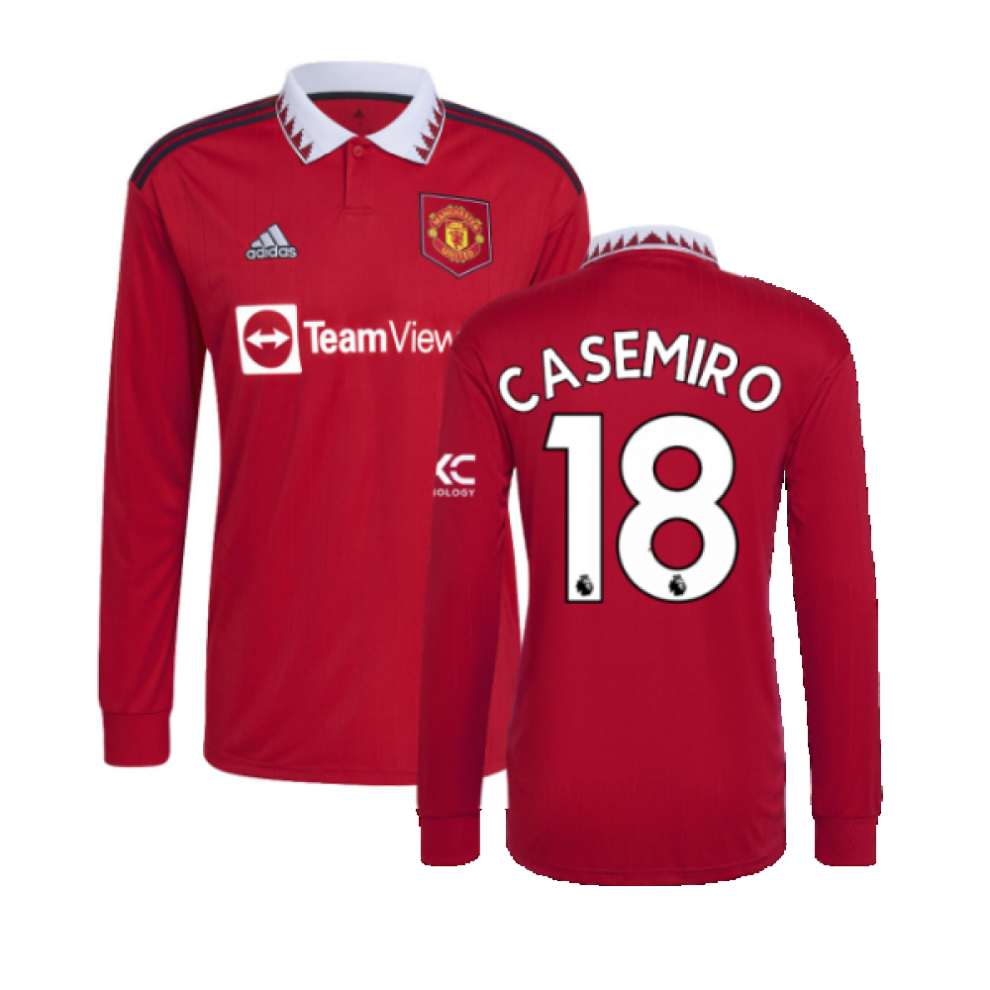 (3XL) 2022-2023 Man Utd Long Sleeve Home Shirt (CASEMIRO 18)