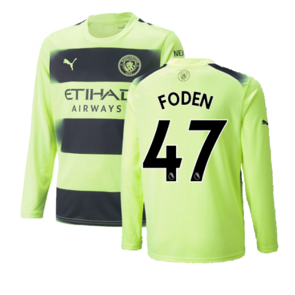 (XL) 2022-2023 Man City Long Sleeve Third Shirt (FODEN 47)