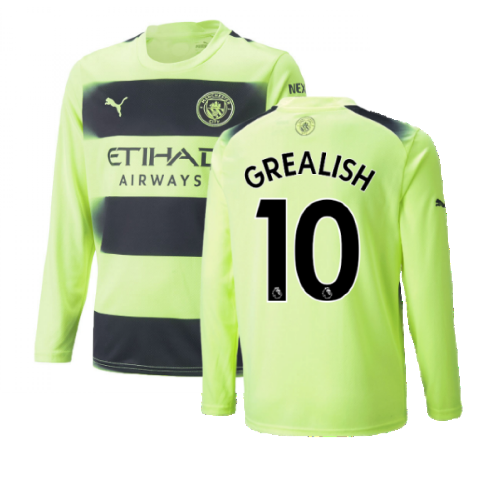 (XXL) 2022-2023 Man City Long Sleeve Third Shirt (GREALISH 10)