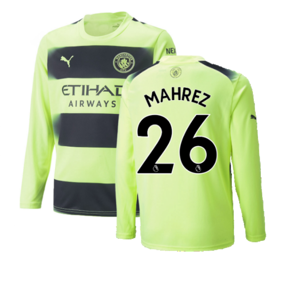 (XXL) 2022-2023 Man City Long Sleeve Third Shirt (MAHREZ 26)