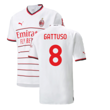 (XL) 2022-2023 AC Milan Authentic Away Shirt (GATTUSO 8)