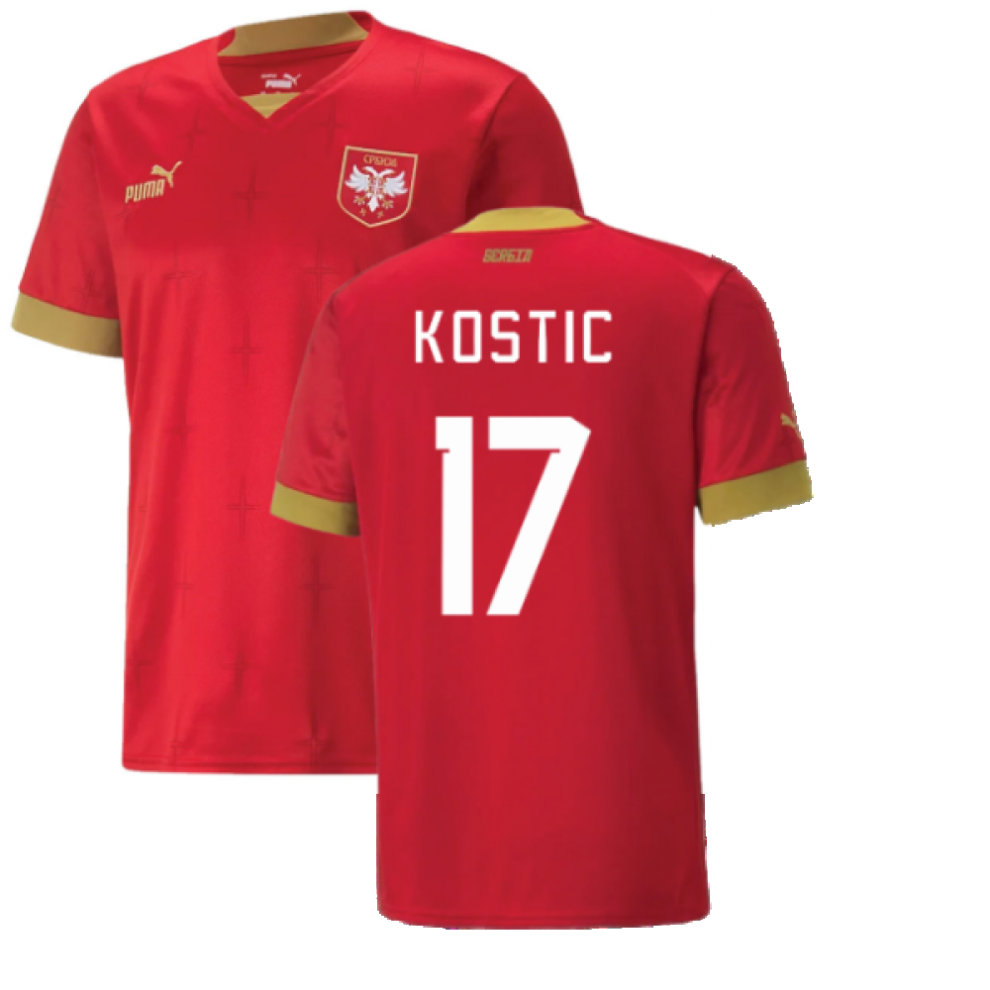 (L) 2022-2023 Serbia Home Shirt (KOSTIC 17)