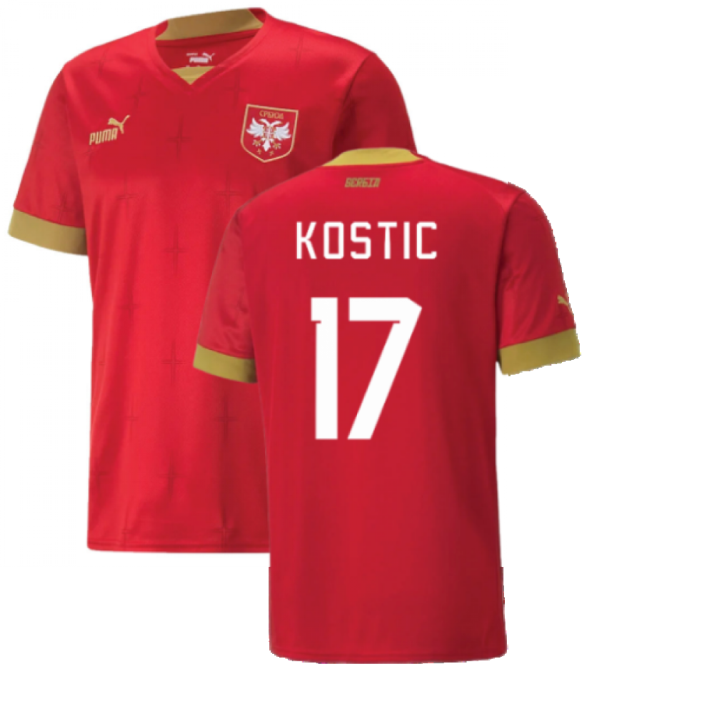 Puma (L) 2022-2023 Serbia Home Shirt (Kostic 17)