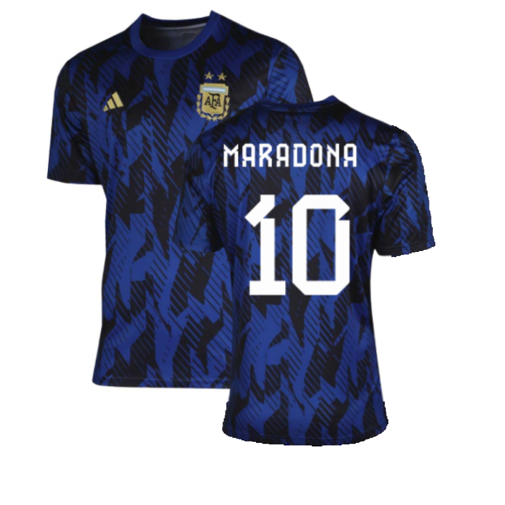 Adidas (3Xl) 2022-2023 Argentina Pre-Match Shirt (Blue) (Maradona 10) Blue