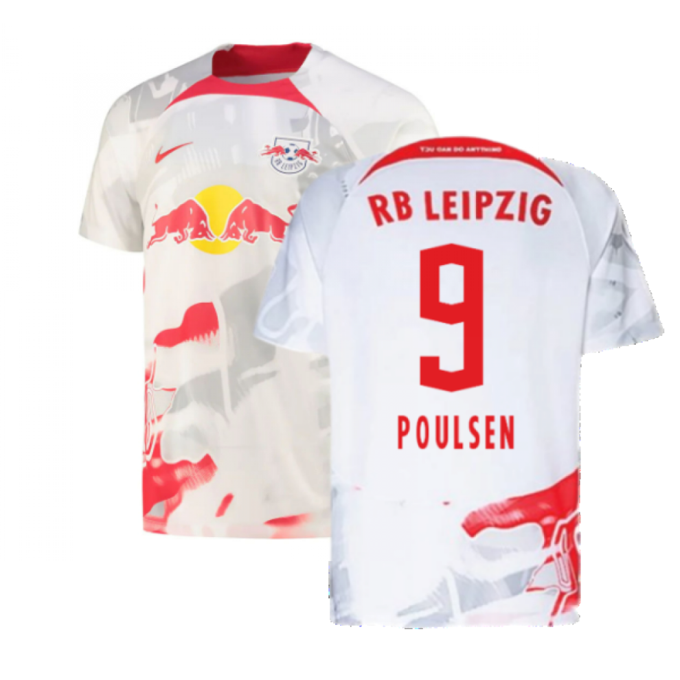 Nike (Xxl) 2022-2023 Red Bull Leipzig Home Shirt (White) (Poulsen 9)