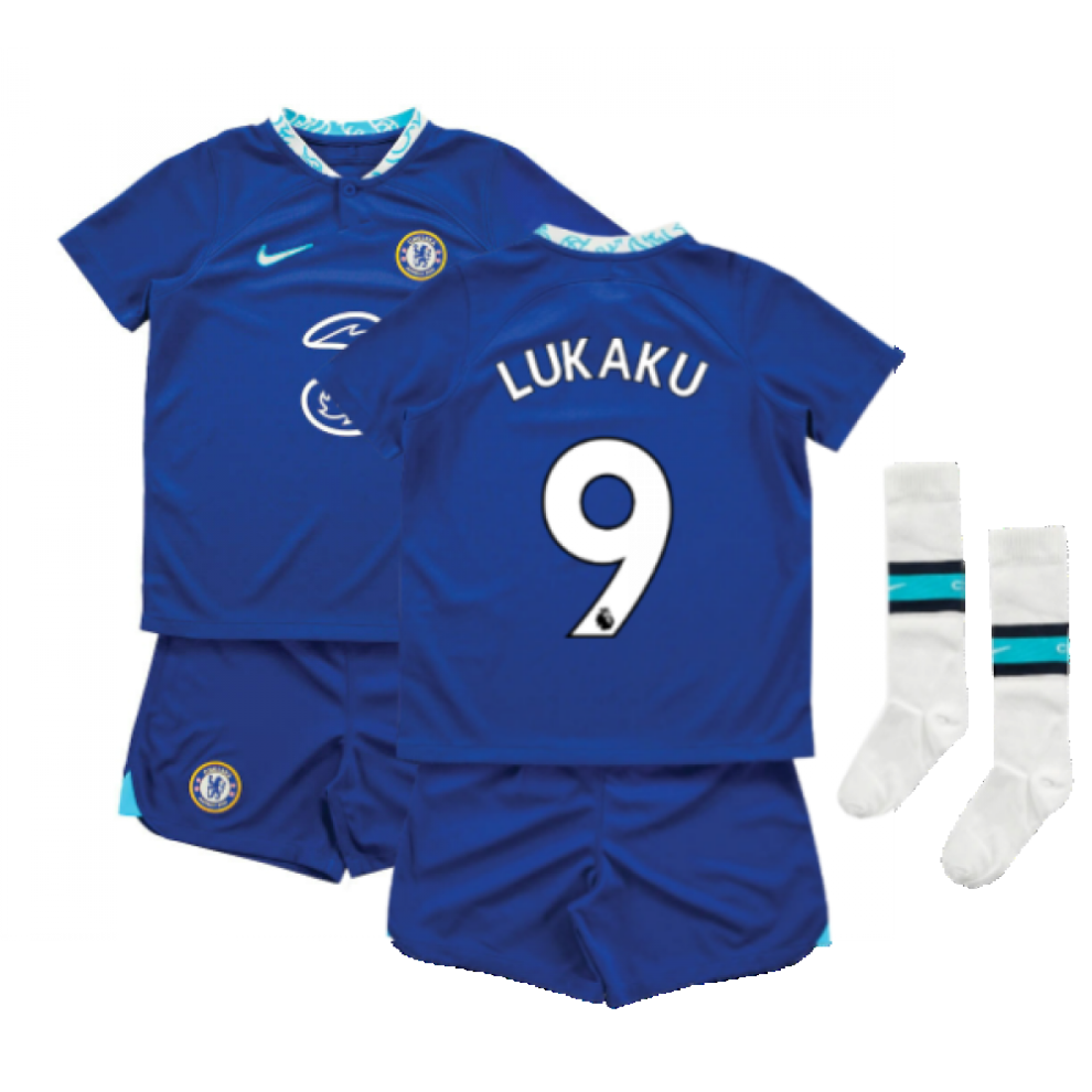 (SB) 2022-2023 Chelsea Little Boys Home Mini Kit (LUKAKU 9)