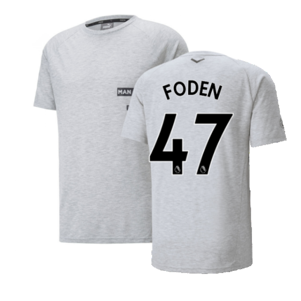 (XXL) 2022-2023 Man City Casuals Tee (Light Grey) (FODEN 47)