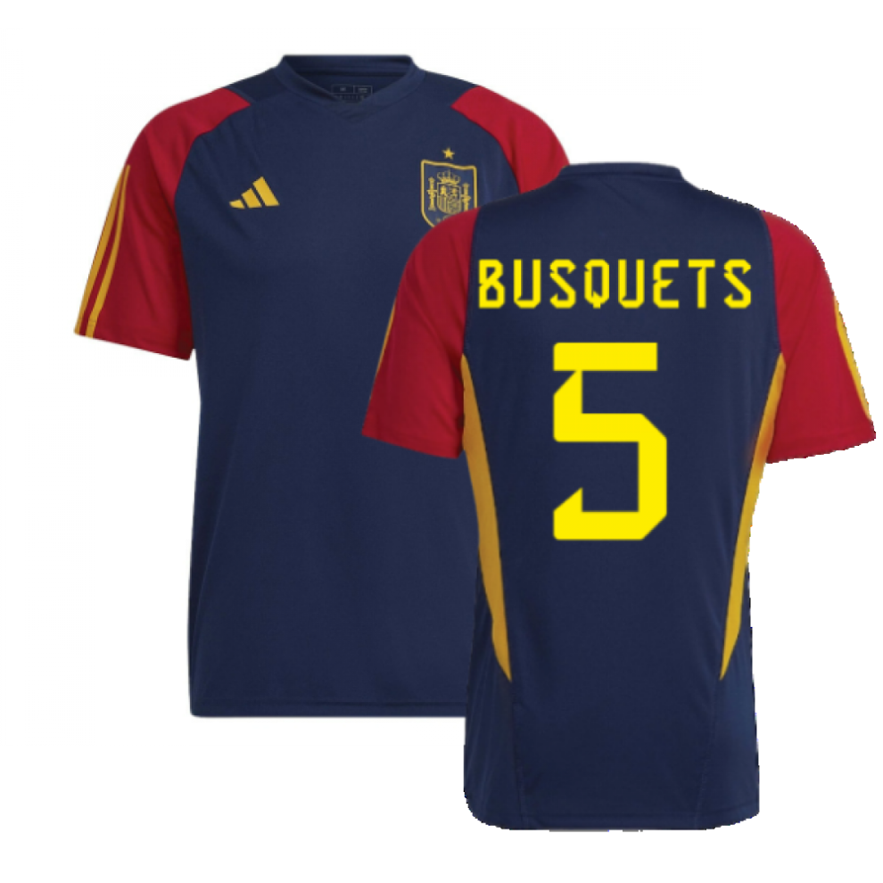 (XXL) 2022-2023 Spain Training Jersey (Navy) (BUSQUETS 5)