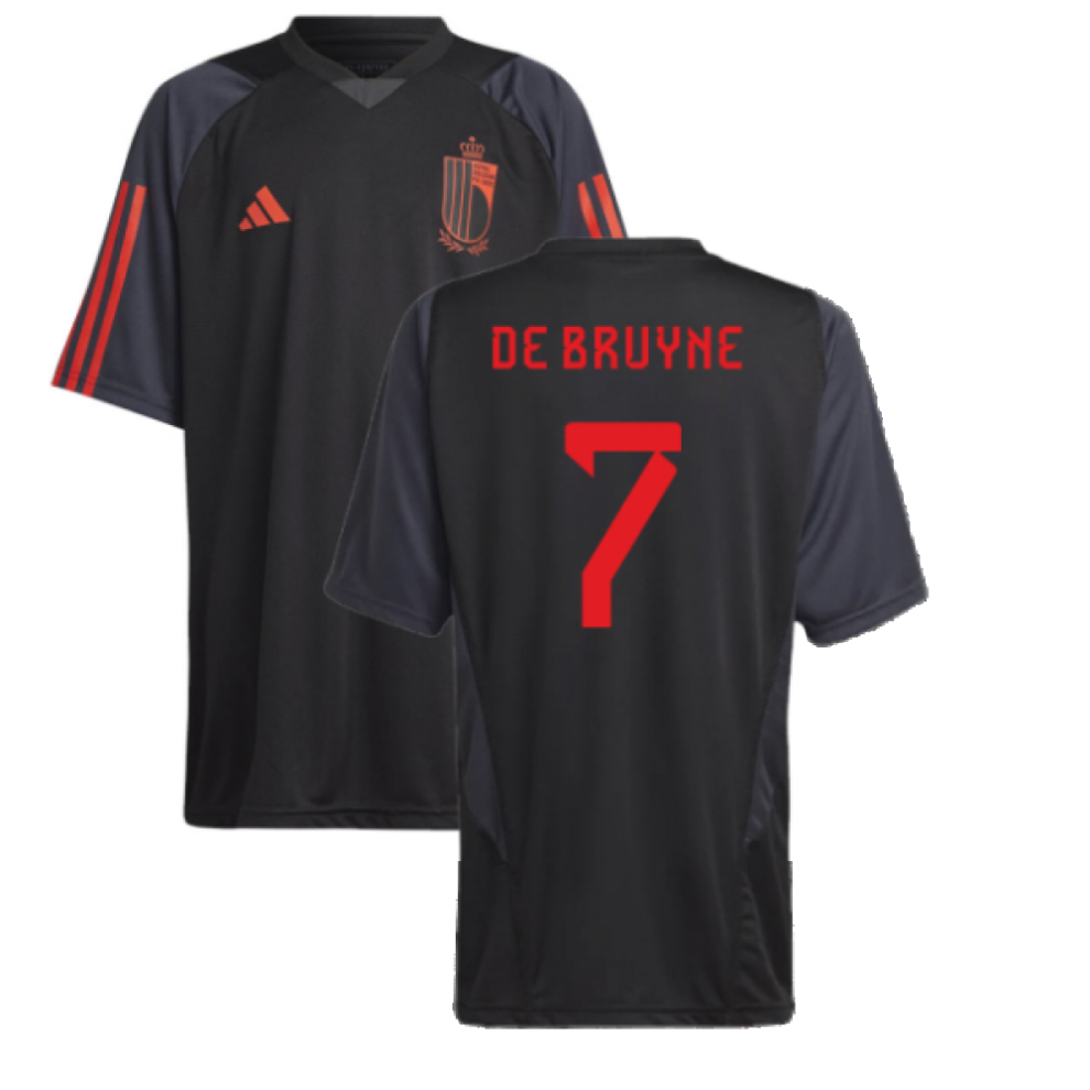 (SB) 2022-2023 Belgium Training Jersey (Black) - Kids (DE BRUYNE 7)