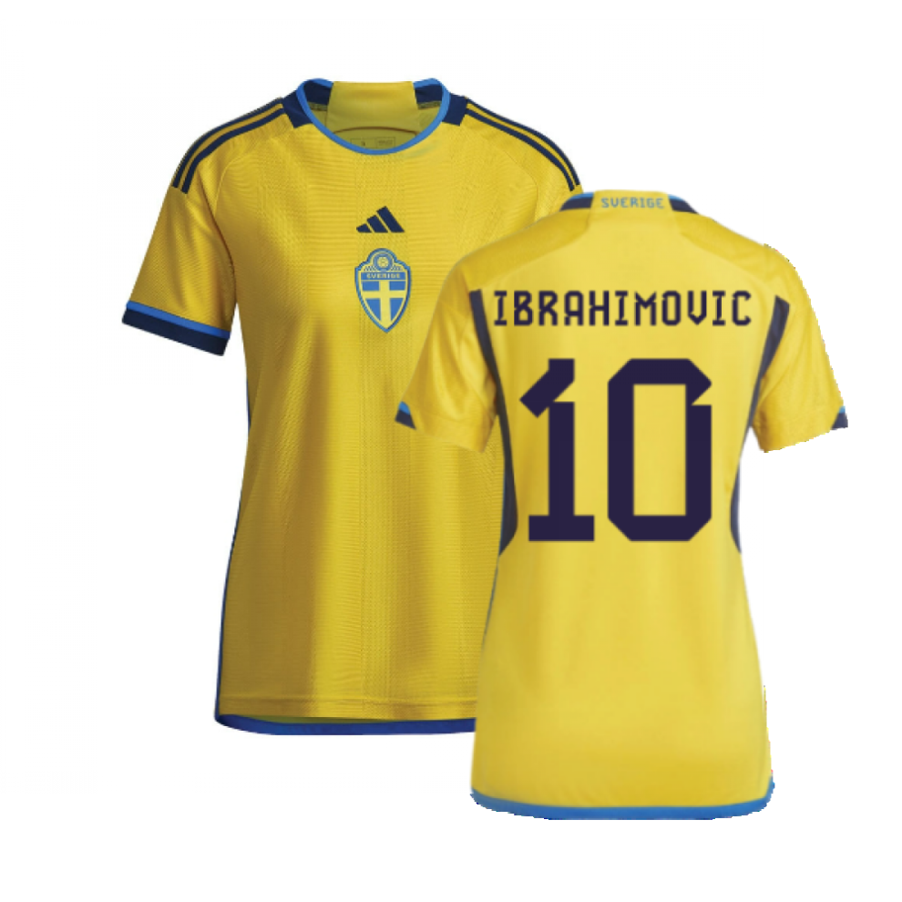 Adidas Women's (Xs) 2022-2023 Sweden Home Shirt () (Ibrahimovic 10)