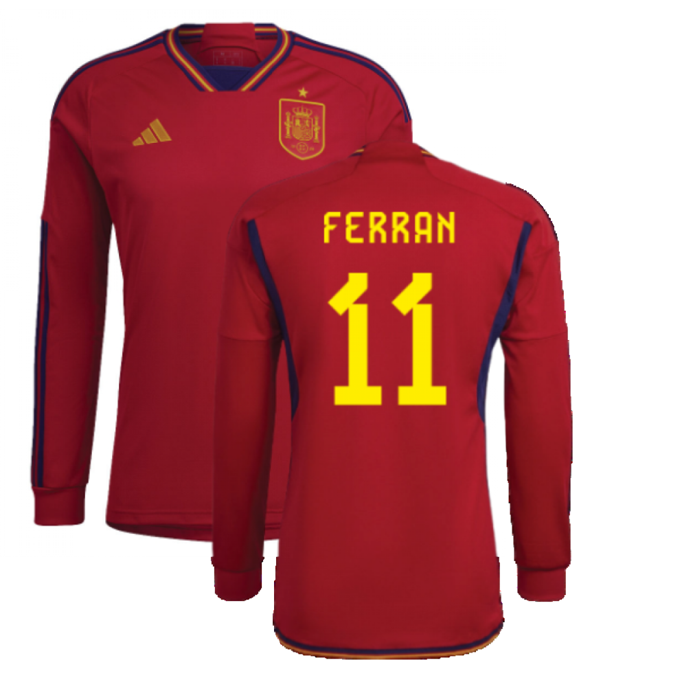 Adidas (3Xl) 2022-2023 Spain Long Sleeve Home Shirt (Ferran 11)