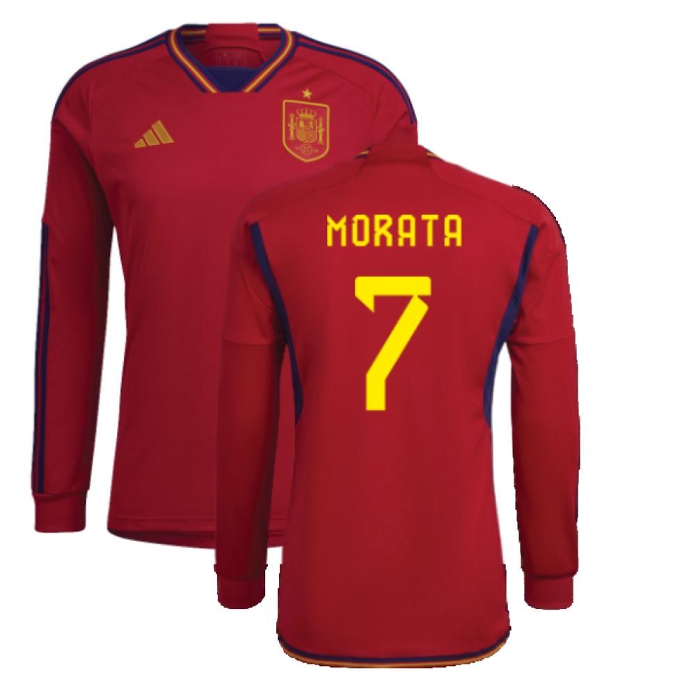 Adidas (3Xl) 2022-2023 Spain Long Sleeve Home Shirt (Morata 7)