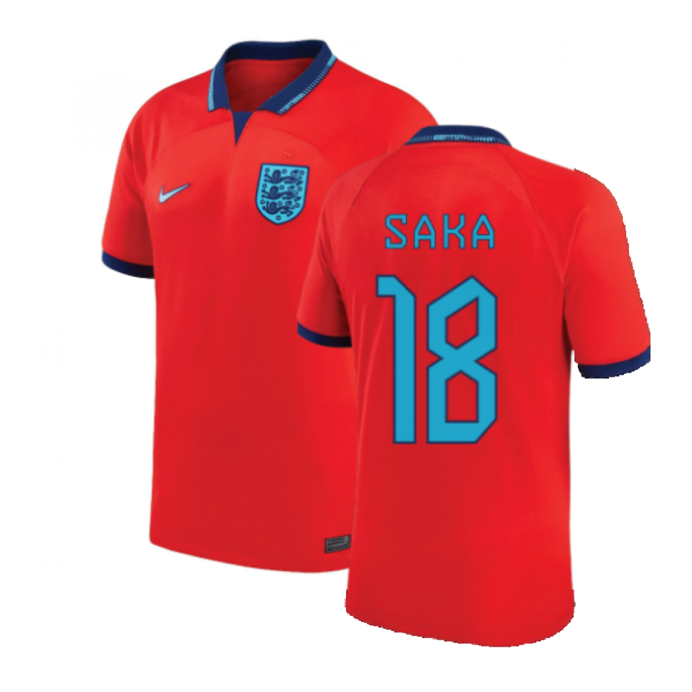 Nike (M) 2022-2023 England Away Shirt (Saka 18)