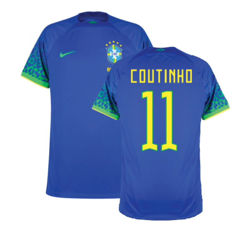 (XL) 2022-2023 Brazil Away Shirt (COUTINHO 11)