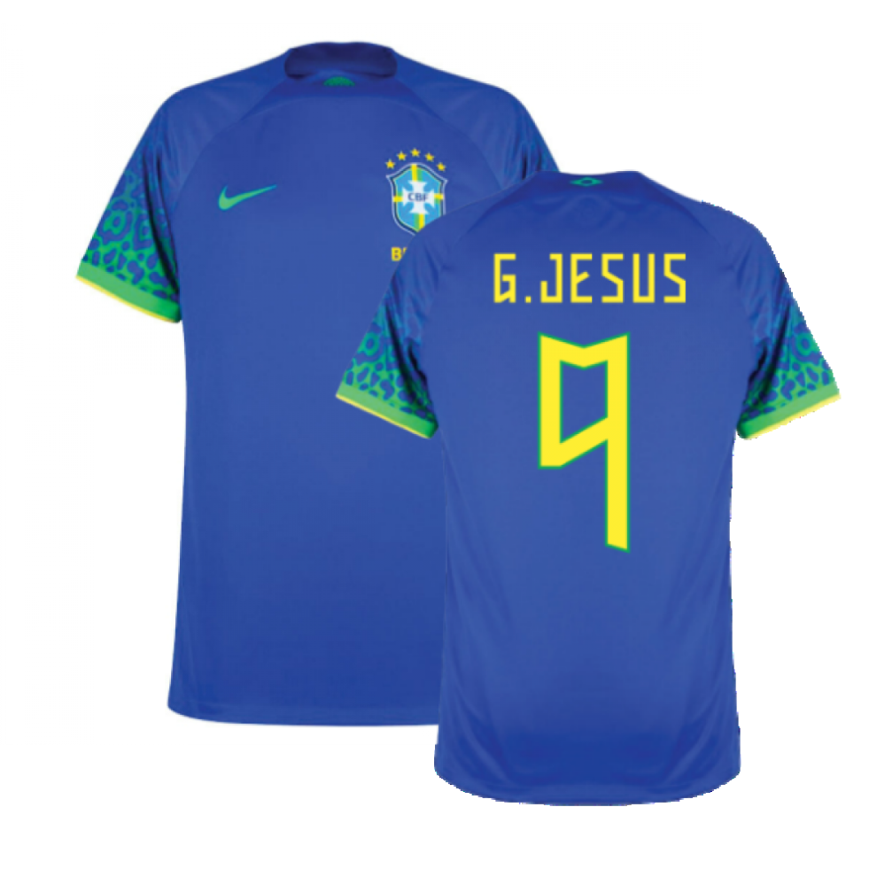 (L) 2022-2023 Brazil Away Shirt (G.JESUS 9)