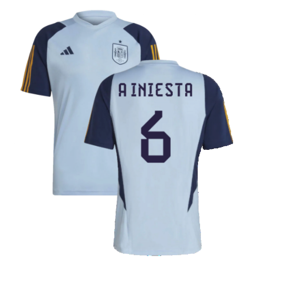 (S) 2022-2023 Spain Training Jersey (Glory Blue) (A INIESTA 6)