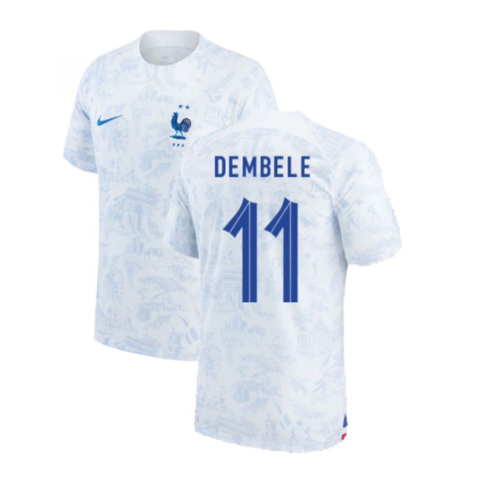 (XL) 2022-2023 France Away Shirt (DEMBELE 11)