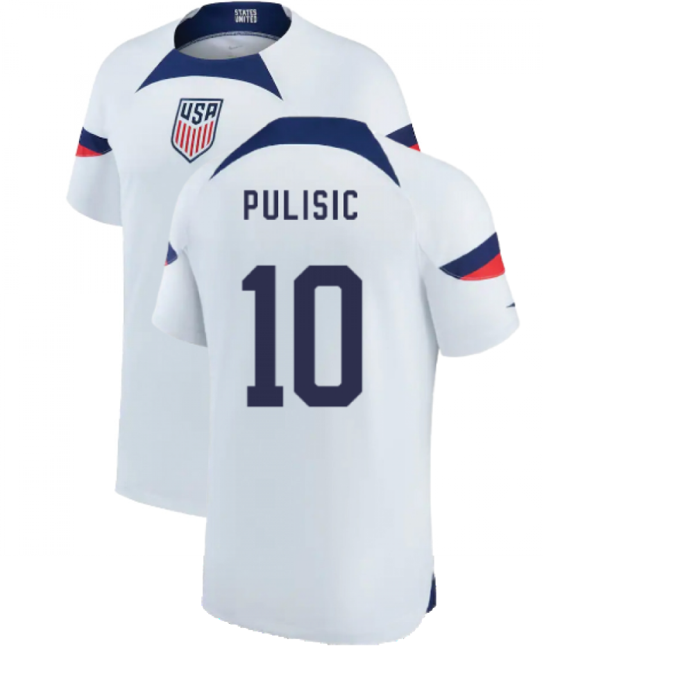 (L) 2022-2023 USA United States Home Shirt (PULISIC 10)