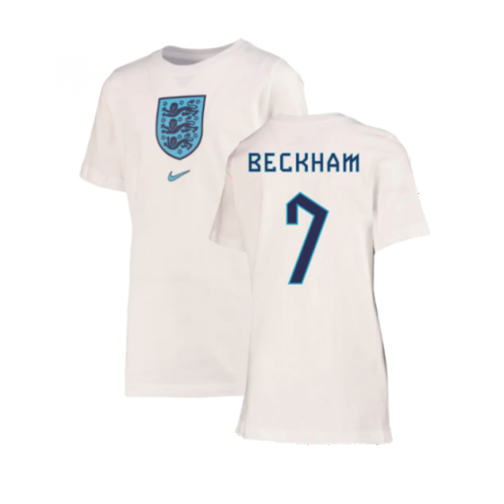 (MB) 2022-2023 England Crest Tee (White) - Kids (Beckham 7)