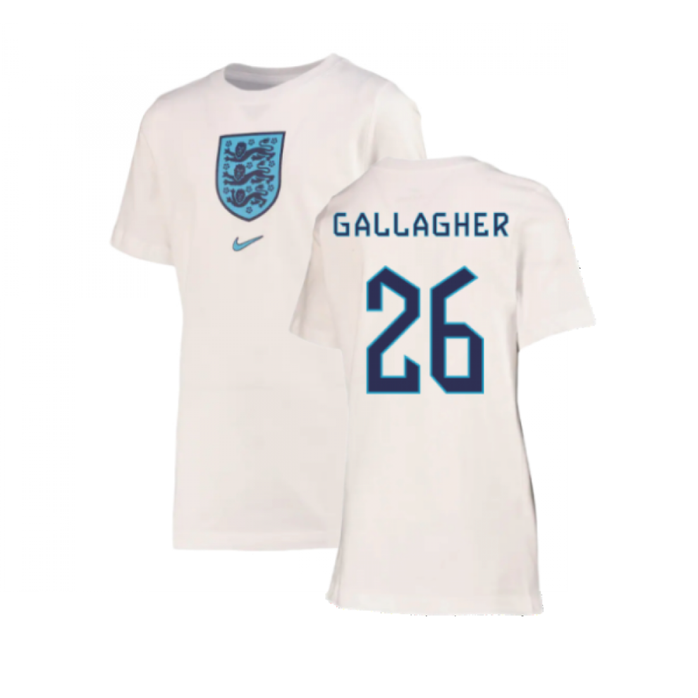 (SB) 2022-2023 England Crest Tee (White) - Kids (Gallagher 26)