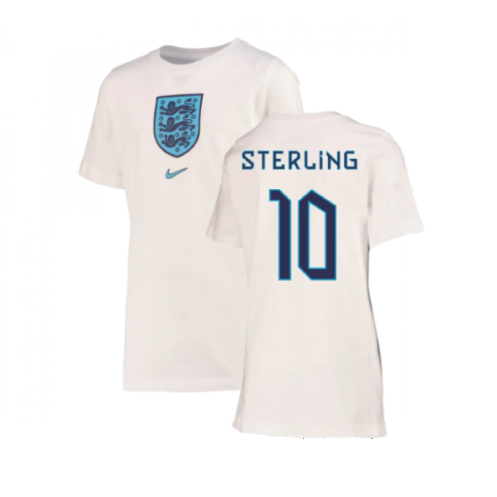 (SB) 2022-2023 England Crest Tee (White) - Kids (Sterling 10)