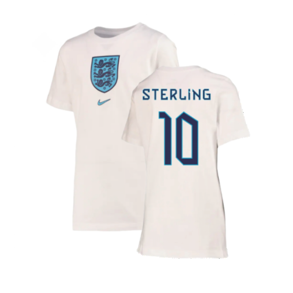 (LB) 2022-2023 England Crest Tee (White) - Kids (Sterling 10)