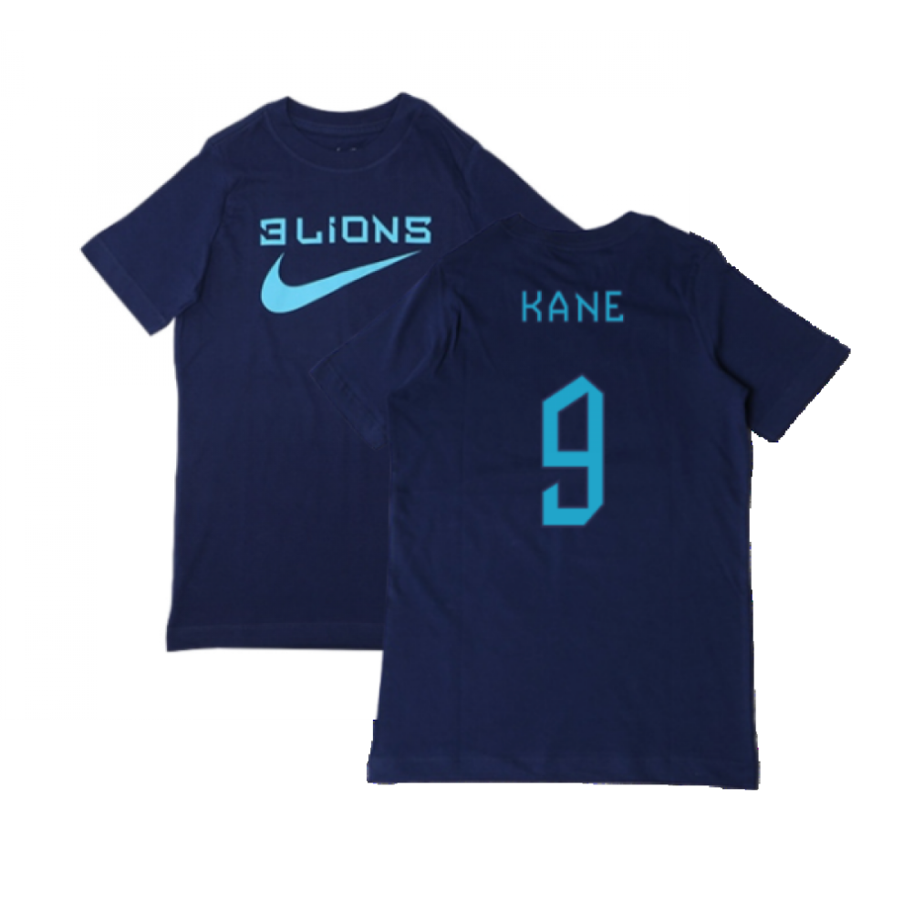 (XLB) 2022-2023 England Three Lions Tee (Navy) - Kids (Kane 9)