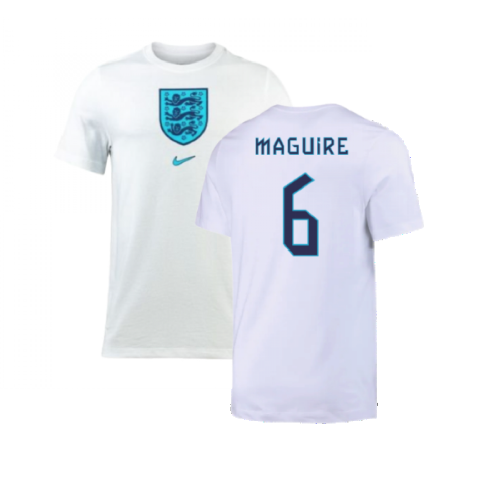 (L) 2022-2023 England Crest Tee (White) (Maguire 6)