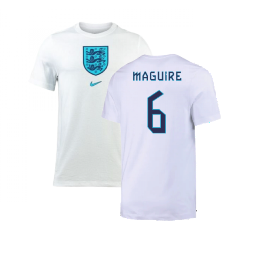 (S) 2022-2023 England Crest Tee (White) (Maguire 6)
