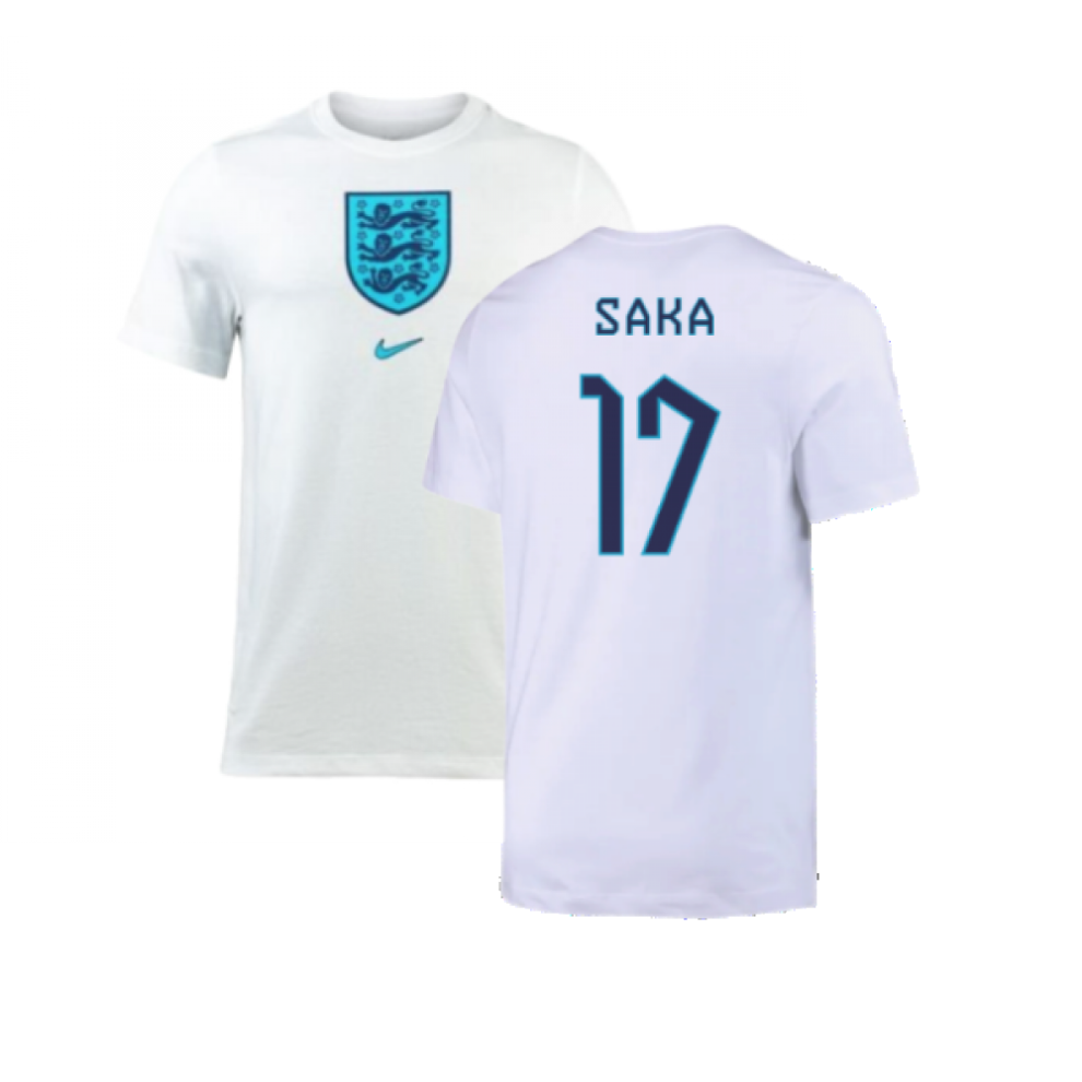 (L) 2022-2023 England Crest Tee (White) (Saka 17)