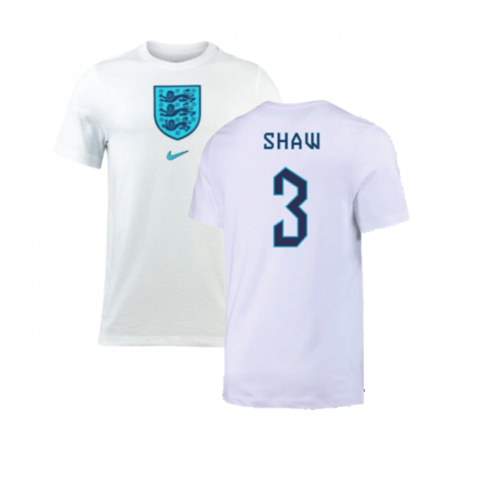 (XL) 2022-2023 England Crest Tee (White) (Shaw 3)