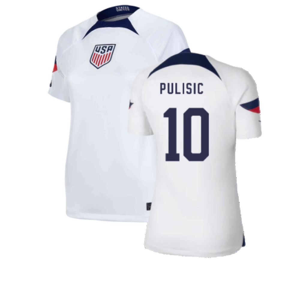 (XS) 2022-2023 USA Home Shirt (Ladies) (PULISIC 10)