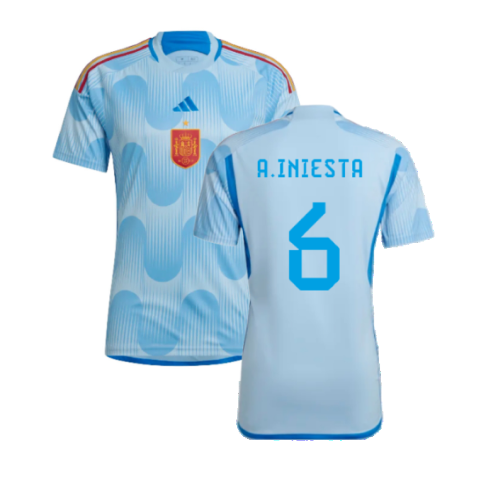 (XL) 2022-2023 Spain Away Shirt (A.Iniesta 6)