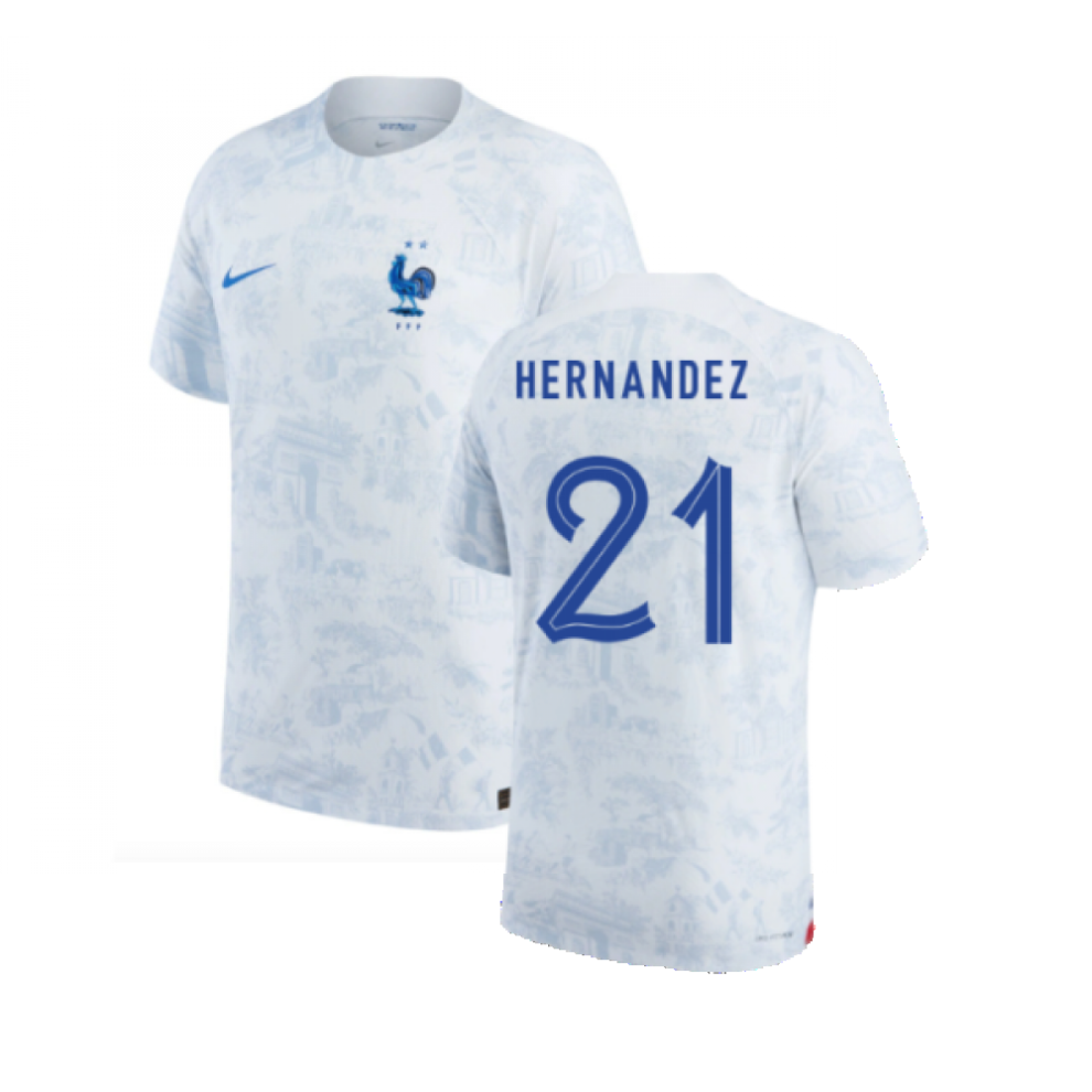 (XL) 2022-2023 France Match ADV Dri-Fit Away Shirt (Hernandez 21)