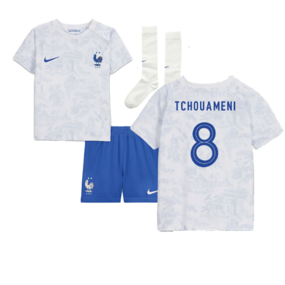 (MB) 2022-2023 France Away Little Boys Mini Kit (Tchouameni 8)