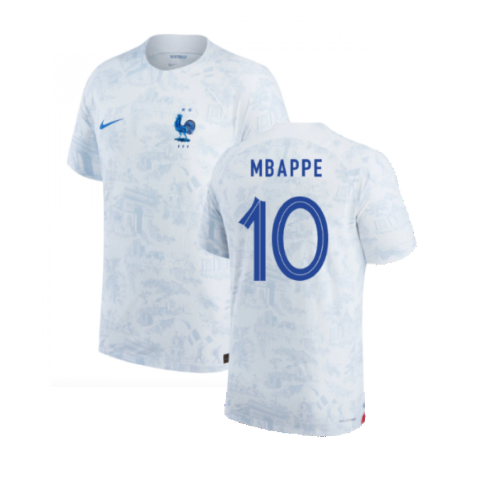 (M) 2022-2023 France Match ADV Dri-Fit Away Shirt (Mbappe 10)