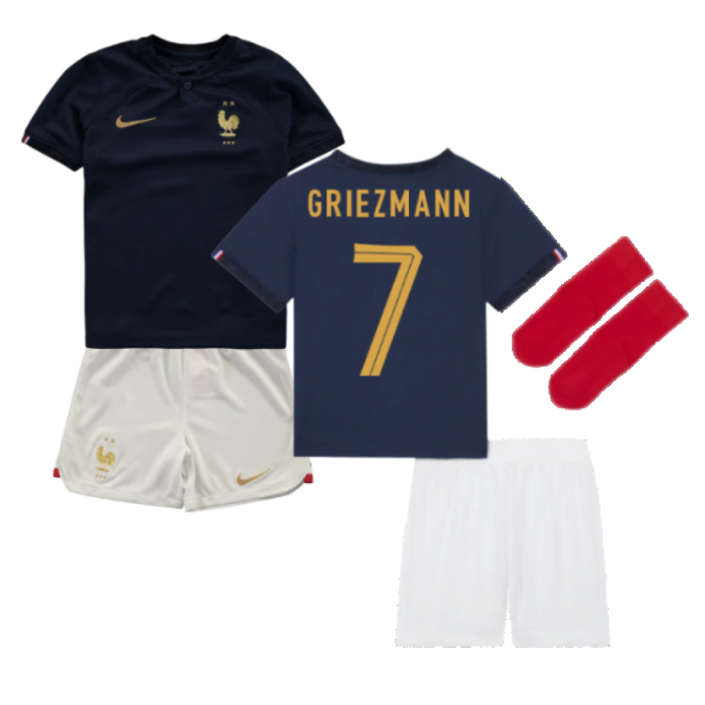 (XLB) 2022-2023 France Home Little Boys Mini Kit (Griezmann 7)