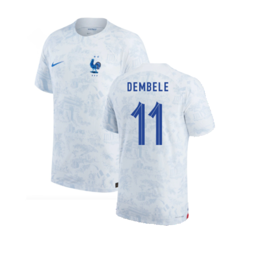Nike (Xxl) 2022-2023 France Match Adv Dri-Fit Away Shirt (Dembele 11)