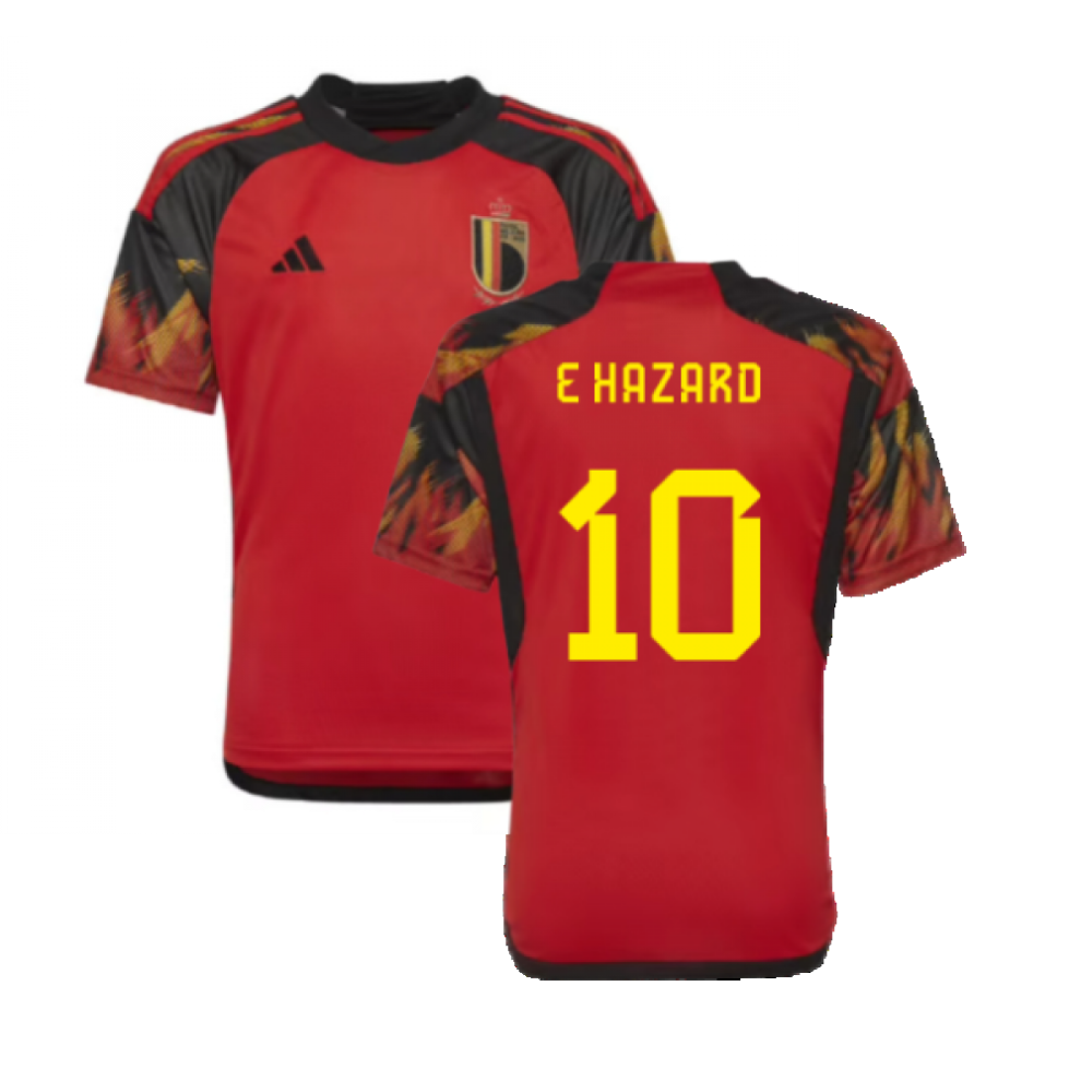 (XLB) 2022-2023 Belgium Home Shirt (Kids) (E Hazard 10)