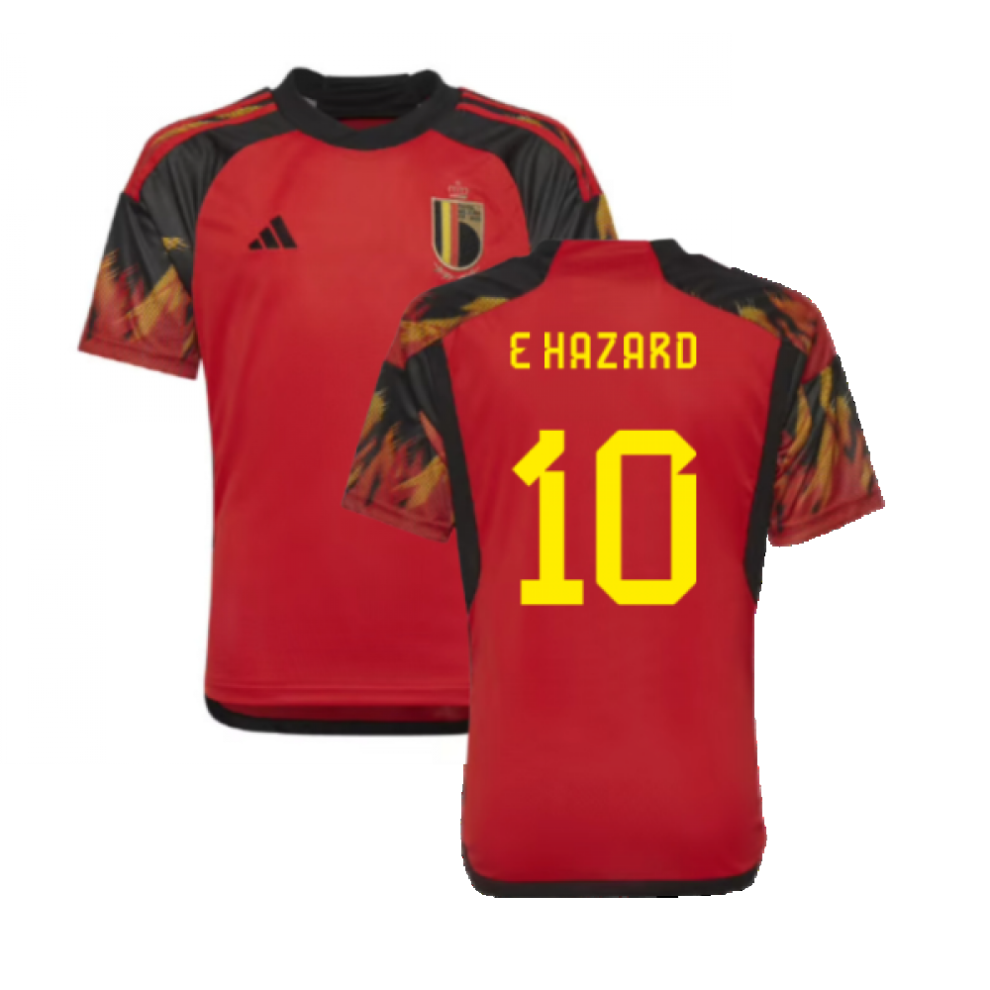 Adidas (Mb) 2022-2023 Belgium Home Shirt (Kids) (E Hazard 10)